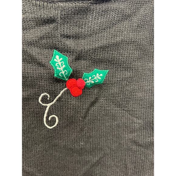 VTG Bobbie Brooks Womens Medium Christmas Vest Ugly Sweater Ornaments Holly - Picture 3 of 5